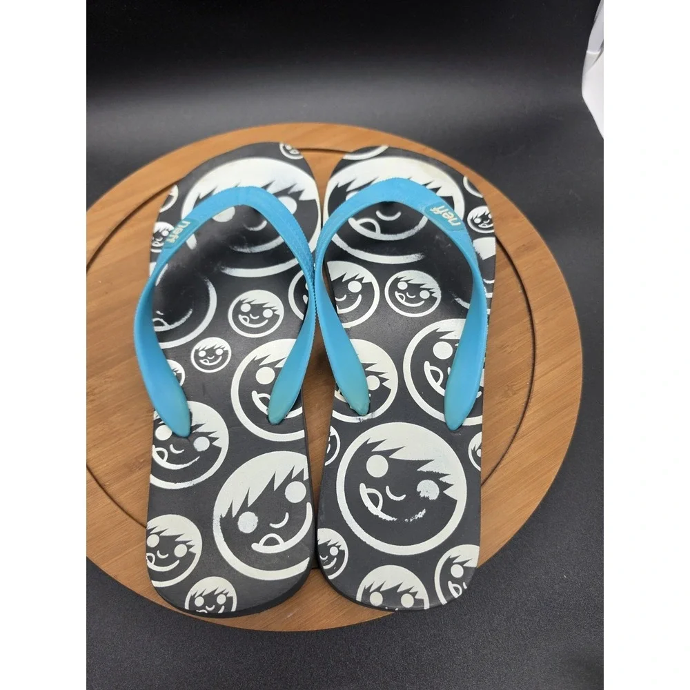 Neff Forever Fun Graphic Print Flip Flops Mens Size 10